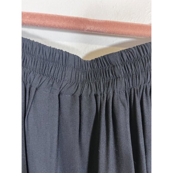 Retro Chic Floral Maxi Skirt M Black Eyelet Neutral Preppy Old Money 80s Classic - Picture 6 of 14